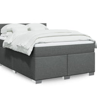 Boxspringbett mit Matratze Dunkelgrau 140x200 cm Stoff