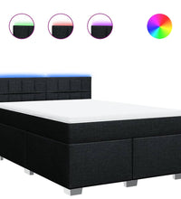 Boxspringbett mit Matratze Schwarz 140x200 cm Stoff
