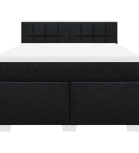Boxspringbett mit Matratze Schwarz 140x200 cm Stoff