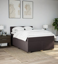 Boxspringbett mit Matratze Dunkelbraun 140x200 cm Stoff