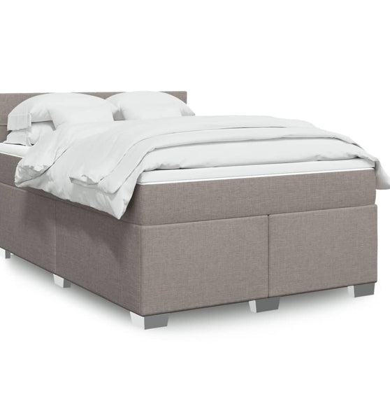 Boxspringbett mit Matratze Taupe 140x200 cm Stoff