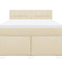 Boxspringbett mit Matratze Creme 140x200 cm Stoff