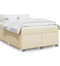 Boxspringbett mit Matratze Creme 140x200 cm Stoff