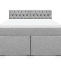 Boxspringbett mit Matratze Hellgrau 140x200 cm Stoff