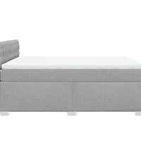 Boxspringbett mit Matratze Hellgrau 140x200 cm Stoff