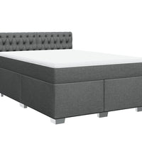 Boxspringbett mit Matratze Dunkelgrau 140x200 cm Stoff