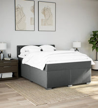 Boxspringbett mit Matratze Dunkelgrau 140x200 cm Stoff