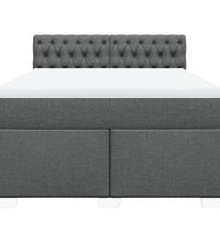 Boxspringbett mit Matratze Dunkelgrau 140x200 cm Stoff