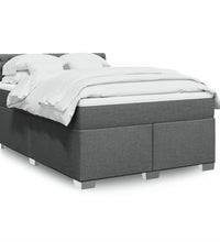 Boxspringbett mit Matratze Dunkelgrau 140x200 cm Stoff