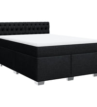 Boxspringbett mit Matratze Schwarz 140x200 cm Stoff