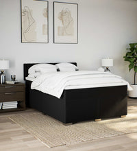 Boxspringbett mit Matratze Schwarz 140x200 cm Stoff