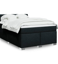 Boxspringbett mit Matratze Schwarz 140x200 cm Stoff