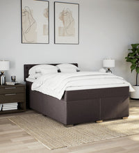 Boxspringbett mit Matratze Dunkelbraun 140x200 cm Stoff