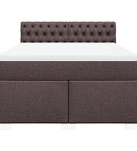 Boxspringbett mit Matratze Dunkelbraun 140x200 cm Stoff