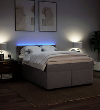 Boxspringbett mit Matratze Taupe 140x200 cm Stoff