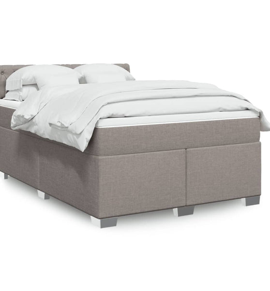 Boxspringbett mit Matratze Taupe 140x200 cm Stoff