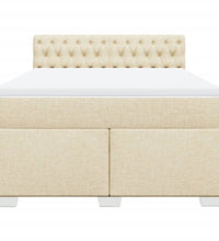Boxspringbett mit Matratze Creme 140x200 cm Stoff