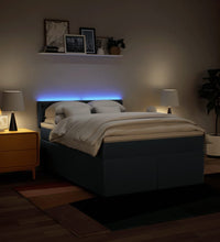 Boxspringbett mit Matratze Blau 140x200 cm Stoff
