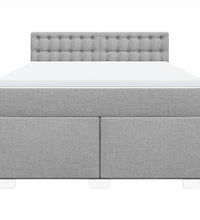 Boxspringbett mit Matratze Hellgrau 140x200 cm Stoff