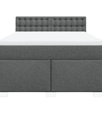 Boxspringbett mit Matratze Dunkelgrau 140x200 cm Stoff