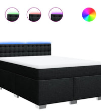 Boxspringbett mit Matratze Schwarz 140x200 cm Stoff