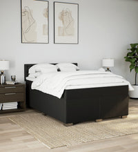 Boxspringbett mit Matratze Schwarz 140x200 cm Stoff