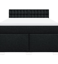 Boxspringbett mit Matratze Schwarz 140x200 cm Stoff