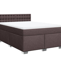 Boxspringbett mit Matratze Dunkelbraun 140x200 cm Stoff