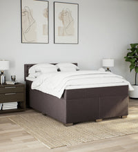 Boxspringbett mit Matratze Dunkelbraun 140x200 cm Stoff