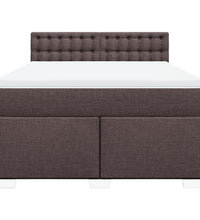 Boxspringbett mit Matratze Dunkelbraun 140x200 cm Stoff