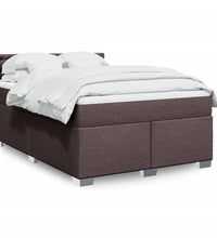 Boxspringbett mit Matratze Dunkelbraun 140x200 cm Stoff