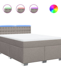 Boxspringbett mit Matratze Taupe 140x200 cm Stoff