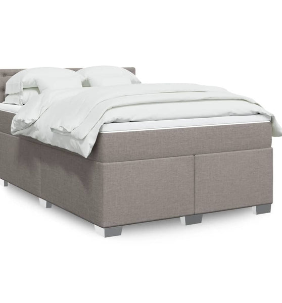 Boxspringbett mit Matratze Taupe 140x200 cm Stoff