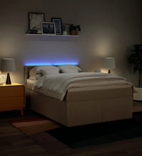 Boxspringbett mit Matratze Creme 140x200 cm Stoff