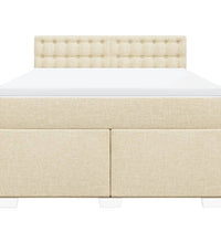 Boxspringbett mit Matratze Creme 140x200 cm Stoff