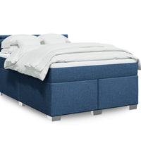 Boxspringbett mit Matratze Blau 140x200 cm Stoff