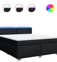 Boxspringbett mit Matratze Schwarz 180x200 cm Stoff
