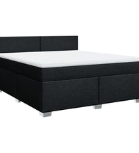 Boxspringbett mit Matratze Schwarz 180x200 cm Stoff