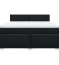 Boxspringbett mit Matratze Schwarz 180x200 cm Stoff