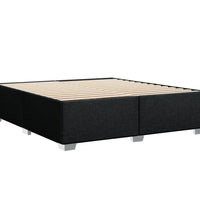 Boxspringbett mit Matratze Schwarz 180x200 cm Stoff