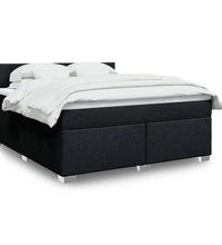 Boxspringbett mit Matratze Schwarz 180x200 cm Stoff