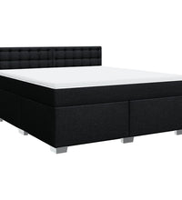 Boxspringbett mit Matratze Schwarz 180x200 cm Stoff
