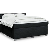 Boxspringbett mit Matratze Schwarz 180x200 cm Stoff