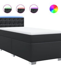 Boxspringbett mit Matratze Schwarz 80x200 cm Kunstleder