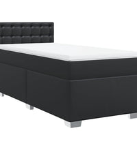 Boxspringbett mit Matratze Schwarz 80x200 cm Kunstleder