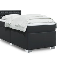 Boxspringbett mit Matratze Schwarz 80x200 cm Kunstleder