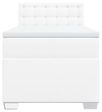 Boxspringbett mit Matratze Weiß 80x200 cm Kunstleder