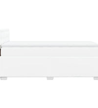 Boxspringbett mit Matratze Weiß 80x200 cm Kunstleder