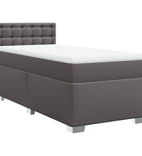 Boxspringbett mit Matratze Grau 80x200 cm Kunstleder
