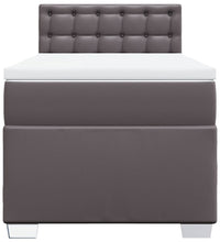Boxspringbett mit Matratze Grau 80x200 cm Kunstleder